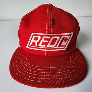 Vintage Red L Trucker Hat Mesh Cap Snap Back Patch Logo Safety Equipment Company